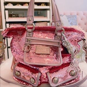 Coach poppy rare pink sequin bag